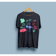Oversize Yazı Etiketleri Unisex T-Shirt