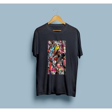 Oversize Karışık Etiketler Tasarım Unisex T-Shirt