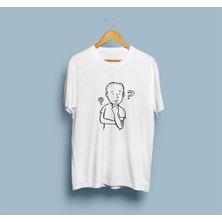 Oversize Düşünen Çocuk Tasarım Unisex T-Shirt