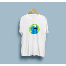 Oversize Kurabiye Canavarı Tasarım Unisex T-Shirt