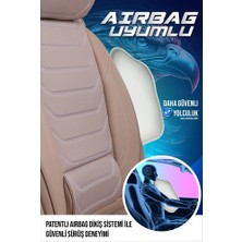 Castor Oto  Hyundai Matrix Uyumlu Lüx Deri Oto Koltuk Kılıfı Ön Arka Takım Sports Model Bej