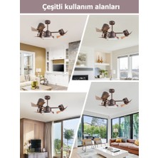 Dlc Group Garbion LED Tavan Vantilatörü Kahverengi Uzaktan Kumandalı 112 cm