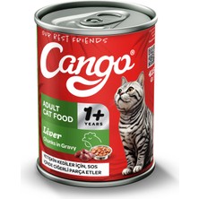 Cango Yetişkin Yaş Kedi Maması Ciğerli 415GR 12LI