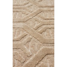 Znt 07 Latte  - Zenıth - Yüksek Alçak Dokulu Naturel Yün ve Viskon Modern Dokuma Halı