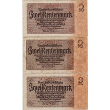Banknoting Almanya 2 Rentenmark 1937 - Thırd Reıch. (1 Adet Için) Çok Temiz Kondisyon.