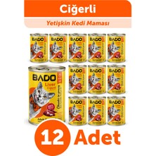 Bado 12'li Yetişkin Yaş Kedi Maması Ciğerli 400gr Süper Premium Islak Mama