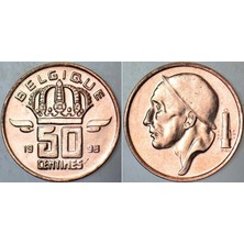 Belçika 50 Centımes 1998 Belgıque. Madenci Temalı. Çil Kondisyon.