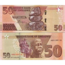 Zimbabve 50 Dolar 2020. Zimbabwe Doları. Çil Kondisyon.