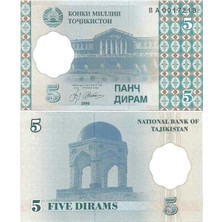 Tacikistan 5 Dirham 1999 Çil Kondisyon
