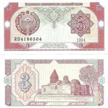 Özbekistan 3 Som 1994 Çil Kondisyon.
