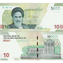 Iran 100.000 Riyal 2021. Humeyni Temalı. Yeni Tip. Çil Kondisyon.