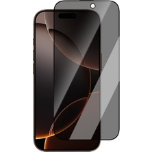 Case World iPhone 16 Uyumlu 0.25MM Privacy 3D Temperli Cam Ekran Koruyucu Uygulama Aparatlı Siyah