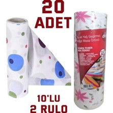 Nistabolje 20 Adet Kullan At Masa Örtüsü Sıvı Geçirmez 2 Rulo 100 x 120 cm Sofra Kağıdı Piknik Örtüsü