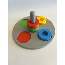 Atlas Lab Montessori Renk Eşleştirme Oyuncağı – Halkalı Bul-Tak – Motor Beceriler ve Zeka Geliştirici - 3D