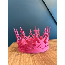 Atlas Lab Prenses ve Kraliçe Tacı – Pembe - 3D Baskı Kostüm Aksesuarı – Doğum Günü Tacı (14 cm Çaplı)