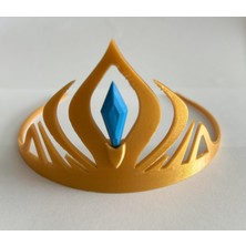 Atlas Lab Karlar Ülkesi Elsa Temalı Çocuk Tacı – 3D Baskı Gold Renkli Prenses Tacı – Kostüm Aksesuarı
