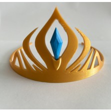 Atlas Lab Karlar Ülkesi Elsa Temalı Çocuk Tacı – 3D Baskı Gold Renkli Prenses Tacı – Kostüm Aksesuarı
