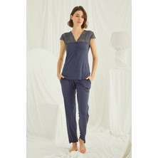 Monamise 18231 Kadın Lacivert Pijama Takım