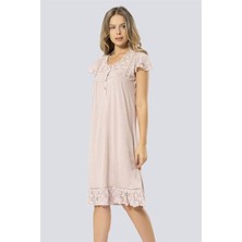 Türen Kadın Pudra Önden Düğmeli Gecelik 3284