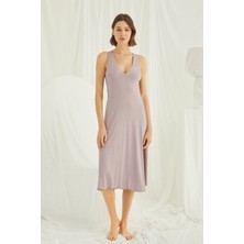 Monamise 18442 Kadın Vizon Kısa Kollu Gecelik