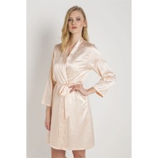 Magic Form 30427 Kadın Somon Düz Saten Kumaşlı Bride Sabahlık