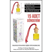 Bymeyla 15 Adet Mango Esans Aromalı Cam Şişeli Oto Kokusu ve Torpido Aksesuarı