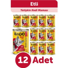 Bado Etli Biftekli Yetişkin Kedi Maması Süper Premium 400 gr 12'li Paket