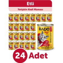 Bado Etli Biftekli Yetişkin Kedi Maması Süper Premium 400 gr 24'lü Lezzetli Tat