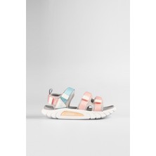 Vicco Cube Kız Çocuk Sandalet Gri Renk Cırtlı Bağlama Deri Malzeme ile Konforlu Kullanım