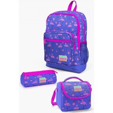 Coral High Kids Lavanta Pembe Flamingo Desenli 3’lü Okul Çanta Seti