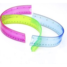 Nistabolje 3 Adet Esnek Cetvel Kırılmaz Cetvel 30 cm Karışık Renkler