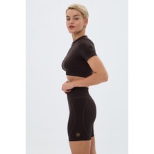 Oishii Aozora Sport Aktif Spor Mini Şort Kahve