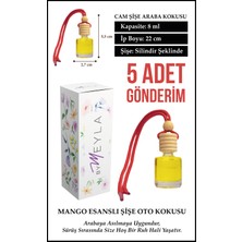 Bymeyla 5 Adet Mango Esans Aromalı Cam Şişeli Oto Kokusu ve Torpido Aksesuarı