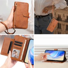 YH Mall Realme 14 5g Fermuar Pu Deri Manyetik Kart Tutucu Için Flip Case (Yurt Dışından)