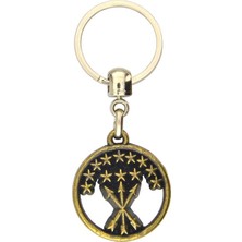 Anahtarlık Sepeti Çerkes Bayrak Yuvarlak Renksiz Anahtarlık