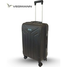 Vegmann Tartılı Scavel Siyah Büyük Boy Valiz