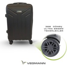 Vegmann Tartılı Scavel Siyah Büyük Boy Valiz