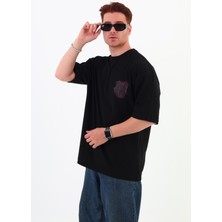 Mantova Crow-Oversize Tişört | Sırt Baskılı – Minimal Göğüs Desenli Unisex Tshirt