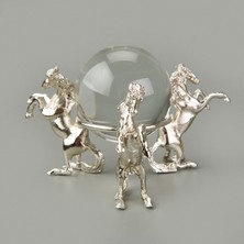 Evidea Deco Atlı Cam Top Dekor - Silver - 11 cm
