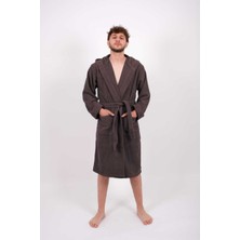 Battal Boy Pamuklu Kapüşonlu Unisex Bayan-Erkek Bornoz