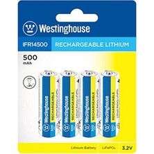 Westinghouse IFR14500 3.2V 500MAH Lifepo4 Solar Pil