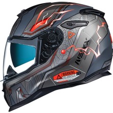 Nexx SX.100 Gıgabot Mat Gri-Kırmızı Kask