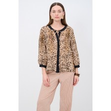 Love My Body Leopar Desenli Bluz