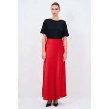 Love My Body Saten Midi Etek