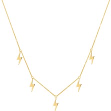 Şimşek 14 Ayar Altın Kolye