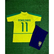 Dayıbalı Brezilya 2002 Dünya Kupası Ronaldinho Kısa Kol Çocuk forması