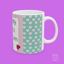 Mentally I’m In A Romcom Mottolu Girly Temalı Esprili Mizahi Estetik Özel Tasarım Hediyelik Porselen Kupa