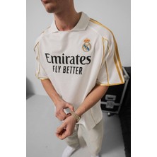 Real Madrid Gold Şeritli Premıumtaraftar T-Shırt