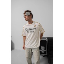 Real Madrid Gold Şeritli Premıumtaraftar T-Shırt