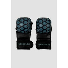 Hercules Fight Gear Mma Eldiveni - Desenli Siyah Mavi - Grappling, Bjj, Cage Fighting